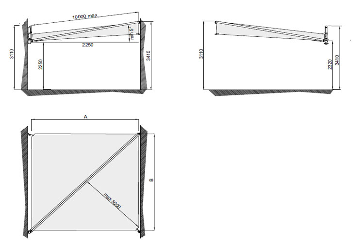 Voile d'ombrage rectangulaire Kheope - modèle K5